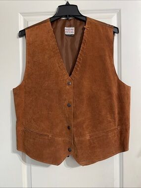 Vintage OUTSIDE Influence Brown Western Style Cowboy Men’s Suede Leather Vest 2X